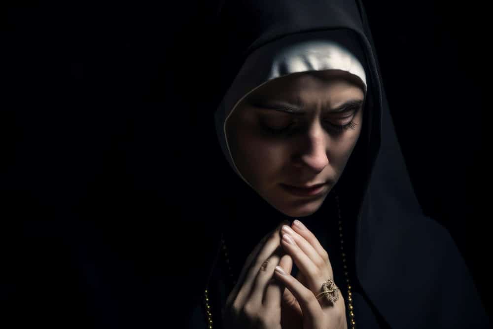 freira reza rezando